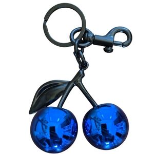 SOLD OUT Royal Blue Metallic Large Cherry Charm with Black Matte Hardware